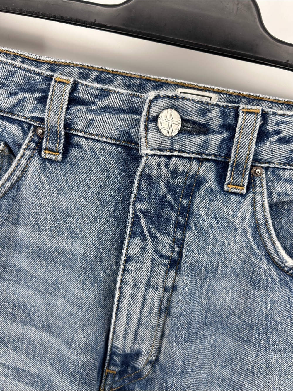 TOTEME Flare Fit Denim Cropped Jeans in Washed Blue Cotton Women’s Size 28/30 - Picture 3 of 13